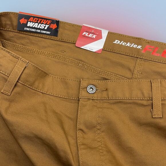 DICKIES Men’s 40 Brown Carpenter Style FLEX Shorts - Picture 3 of 4